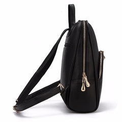 AnnaMouler Brand PU Leather Backpack for Women Black
