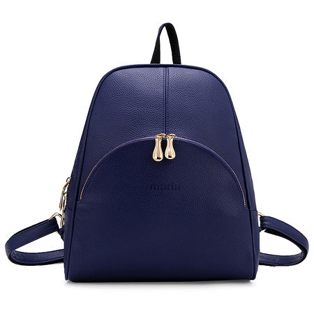 AnnaMouler Brand PU Leather Backpack for Women Blue