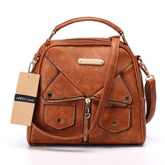 AnnaMouler Double Zipper Messenger Bag Khaki