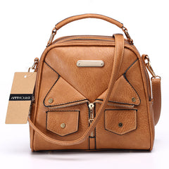 AnnaMouler Double Zipper Messenger Bag Khaki