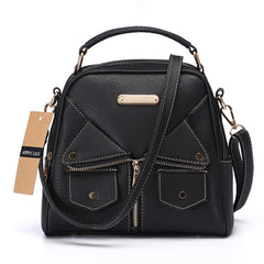 AnnaMouler Double Zipper Messenger Bag Khaki