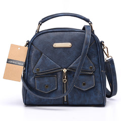 AnnaMouler Double Zipper Messenger Bag Khaki