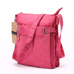 AnnaMouler Casual Nylon Multi-Pocket Crossbody Bag Pink