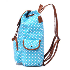 New Fashion Polka Dots Design Backpack Blue