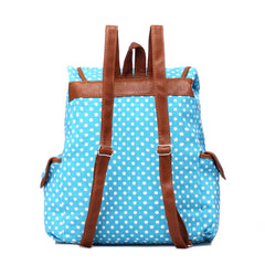 New Fashion Polka Dots Design Backpack Blue