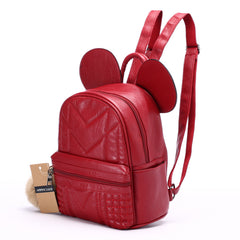 Lovely PU Leather Fashion Backpack Red