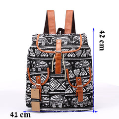 New Bohemian Chic Type Backpack Elephant Black