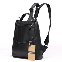 AnnaMouler Multifunctional Preppy Style School Bag Black