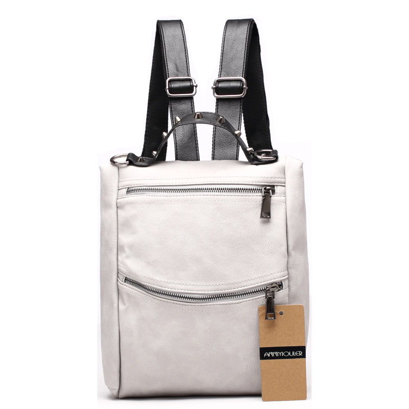 AnnaMouler Multifunctional Preppy Style School Bag Grey