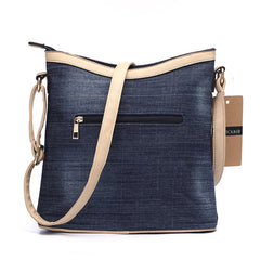 Annamouler Fashion Denim Shoulder Bag Khaki