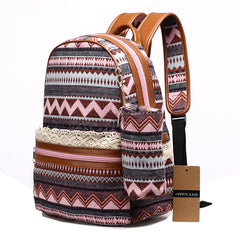 Ladies Fashion Backpack with Pen Bag Case Multicolor
