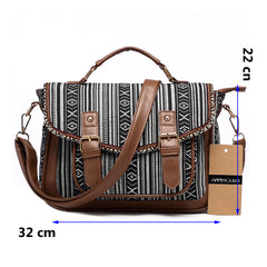AnnaMouler Vintage Women Canvas Shoulder Bag Grey