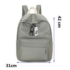 AnnaMouler Preppy Style Solid Type Backpack Grey