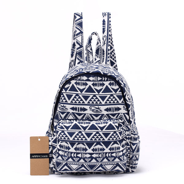 AnnaMouler Vintage Pattern Cotton Fabric Backpack No 4
