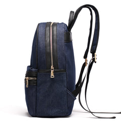 AnnaMouler Casual Denim School Bag Blue
