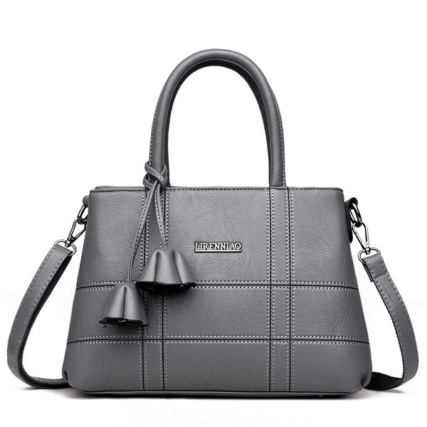 Fashionable Casual PU Leather Handbag Grey
