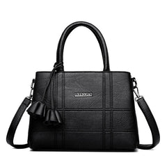 Fashionable Casual PU Leather Handbag Black