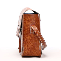 AnnaMouler Pu Leather Vintage Style Shoulder Bag Brown
