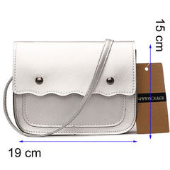 AnnaMouler Pu Leather Vintage Style Shoulder Bag Silver