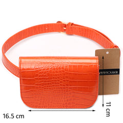 Adjustable Alligator Pattern Women Waist Pack Orange