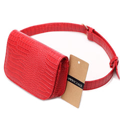 Adjustable Alligator Pattern Women Waist Pack Red