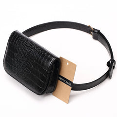Adjustable Alligator Pattern Women Waist Pack Black