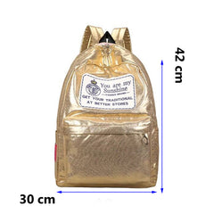 AnnaMouler Preppy Style School Bag for Girls Gold