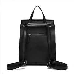 Stylish PU Leather Backpack for Teens Black