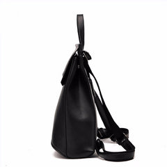 Stylish PU Leather Backpack for Teens Black