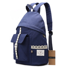 High Quality Canvas Large Capacity Backpack Blue