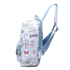 Super Cute 3D Floral Print Backpack Blue