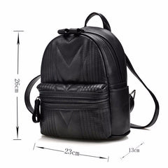 AnnaMouler Women Backpack with Rabbit Pendant Black