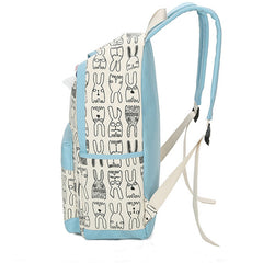 Animal Print Canvas Backpack Beige