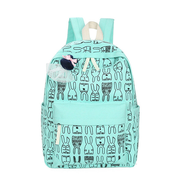 Animal Print Canvas Backpack Green
