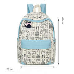 Animal Print Canvas Backpack Beige