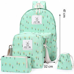 AnnaMouler Designer Casual Canvas Backpack Light Green