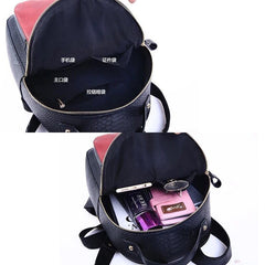AnnaMouler Alligator Leather Backpack for Girls Red