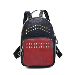 AnnaMouler Alligator Leather Backpack for Girls Blue