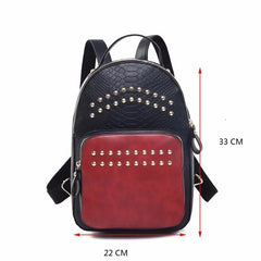 AnnaMouler Fashionable Alligator Leather Backpack Red