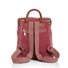 High Quality Solid Flannel Backpack Pink