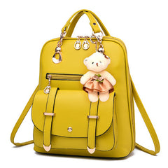 AnnaMouler Student Book Bag with Bear Black