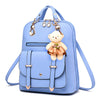 AnnaMouler Student Book Bag with Bear Light Blue