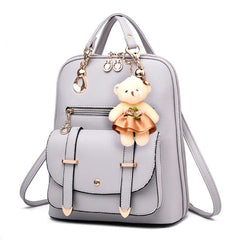 AnnaMouler Student Book Bag with Bear Black