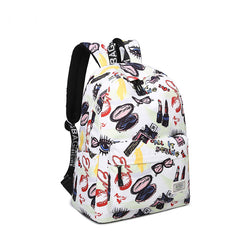 Cartoon Print High Quality Nylon Backpack Beige
