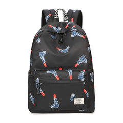 AnnaMouler Fashion Cartoon Print Student Backpack White