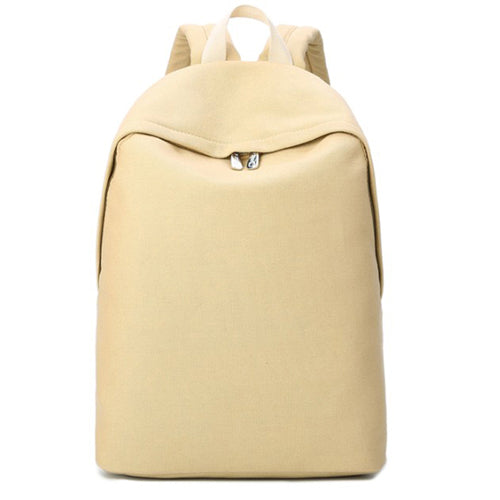 New Casual Solid Backpack Beige