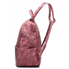 AnnaMouler Casual PU Leather School Bag Purple