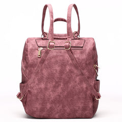 AnnaMouler Casual PU Leather School Bag Purple