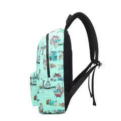 AnnaMouler Eiffel Tower Print Student School Bag Green