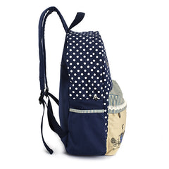 AnnaMouler Polka Dots Lace Flower Backpack Blue